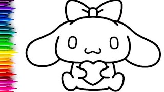 Cinnamonroll Sanrio With Heart Drawing, Painting \u0026 Coloring For Kids and Toddlers_ Kids Art | Sanrio