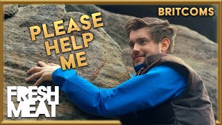 JP Get's Stuck Up A Cliff | Fresh Meat | BRITCOMS