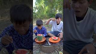 Outdoorfood Pls Be Kind Bro Sharing Watermelon In Forest #survival #forest #outdoor #bushcraft