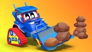 Vrachtwagencartoons voor kinderen - Het beste van de BULLDOZER cartoons - Supertruck in Autostad