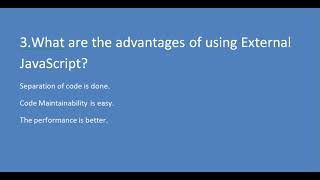 3.Advantagesof using external script?||Javascript interview questions and answers