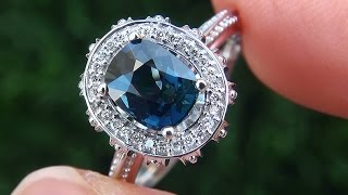 Certified Jewelry UNHEATED VVS Natural Blue Sapphire Diamond 14k Gold Engagement Ring - A141732