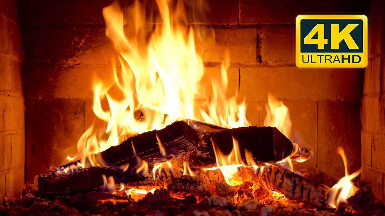 🔥 Crackling Fireplace 4K (12 HOURS). Cozy Fireplace & Crackling Fire ...