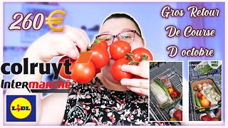 🛒Gros Retour De Courses Avec Prix (260€) + Menu de la semaine | LIDL | Intermarché |  Colruyt