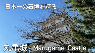 ［高さ日本一の石垣] 香川県,丸亀城を歩く [現存十二天守] Marugame Castle / Walk around Marugame castle in autumn.