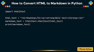 How to Convert HTML to Markdown in Python