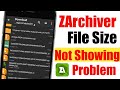 ZArchiver File Size Not Showing Problem Solve | ZArchiver App Folder Size Not Showing