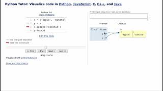 how equals works on Python lists [pythontutor.com]