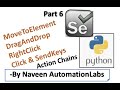MoveToElement || DragAndDrop || RightClick || User Actions in Selenium -Python Part 6