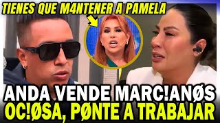 CHRISTIAN CUEVA manda a VENDER MARCIANOS a PAMELA LOPEZ para su PENSION, MAGALY MEDINA la defiende