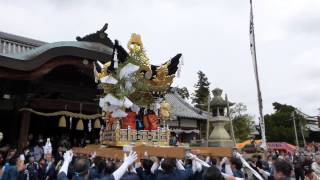 北条節句祭　宵宮　市村　拝殿前　屋台差し上げ　その２