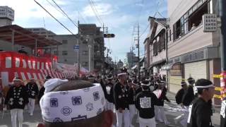 2015岸和田だんじり祭り　旧市地区宵宮・午後　宮本町①小門貝源やりまわし（平成27年9月19日）danjiri in japan