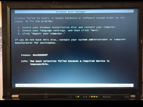 Cara Mengatasi Windows Boot Manager Error 0xc00000f