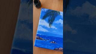 new acrylic painting of sea beach ⛱️ #viral #shorts #acrylicpainting
