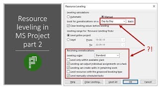 Resource leveling in MS Project part 2