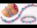 Sweet Diva Bracelet// Beaded Flower Bracelet Tutorial//How To Make Beaded Bracelet With Bicone