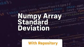 numpy array standard deviation