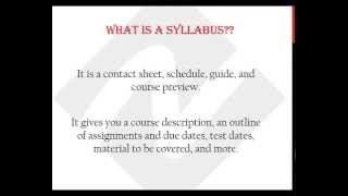 How to read a syllabus
