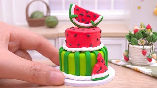 Fresh Miniature Watermelon Cake Decorating | Delicious Tiny Fondant Cake Design For Occasion