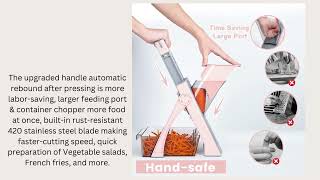 SupMaKin Safe Mandoline Slicer, Adjustable Vegetable Chopper, Multi Mandolin Potato Slicer Julienne