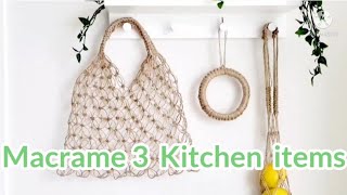 ENG) Macrame bag/ Macrame market bag /Mesh bag / Pot stand 다이소 마끈 마크라메가방 마켓백 매쉬백 냄비받침