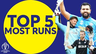The Most Runs at the 2019 Cricket World Cup? | Top 5 Run-Scorers | ICC Cricket World Cup 2019