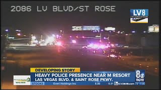 Heavy police presence near M Resort on Las Vegas Boulevard, Saint Rose Parkway