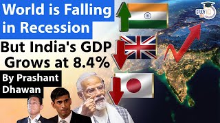 World is Falling in Recession but India's GDP Grows at 8.4% | Prashant Dhawan | StudyIQ IAS