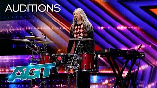 17-Year-Old Mia Morris Delivers an Original Audition as a One Woman Band | AGT 2022