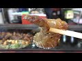 오리 돼지부속 무한리필 unlimited serving grilled duck and pork intestines korean street food