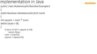 The automorphic number in java 8 | Java tutorial for beginner | How to check automorphic number java