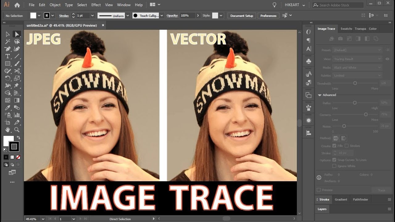 How To Convert A JPEG Image Into A Vector Graphic Using The Image Trace ...