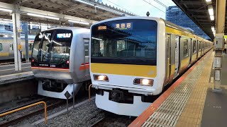 中央・総武線各駅停車E231系500番台(量産車)八ミツA521編成各駅停車津田沼行き 中野駅発車シーン