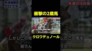 衝撃の２歳馬 クロワデュノール　#競馬 #競馬予想 #小倉記念 #関屋記念