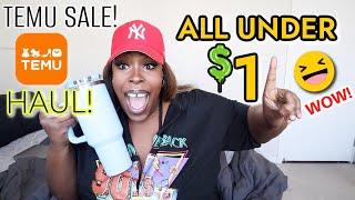 ALL UNDER $1!? 😮 TEMU ANNIVERSARY SALE HAUL! Everything you could ever want in ONE PLACE! 😆🙌🏾🎉