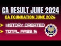 CA foundation June 2024 pass Percentage History Created by ICAI | Total Pass percentage June 2024