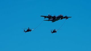 This is how multiple helicopters refuel in midair I Cocoa Beach Air Show 2023