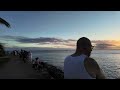 hawaiian sunset walking tour honolulu hawaii ala moana beach park magic island hdr 4k 60p