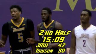 MBB: Towson Loses on the Road at James Madison 76 - 59 (1/9/16)