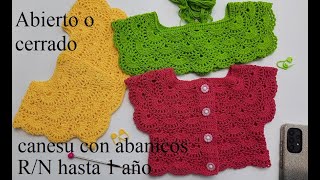 Canesu a crochet abanicos para R/n  y hasta 3 años #tejidosbebe #crochet #normaysustejidos