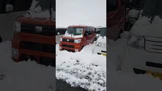 ひたすら車の雪下ろし(新潟)