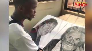 Meet Gifted Physically Challenged Pencil Artist, Akugbe Joshua