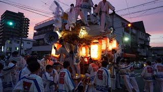 令和5年 馬場町/脊戸口町/西脇組 合同曳行直前 平野郷杭全神社夏祭り 試験曳き だんじり祭