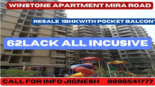 1BHK MASTERBED 62LACK ALL IN WINDSTONE #miraroad #miraroadproperty#miraroadnews#propertyforsale#1bhk