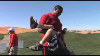 Bubba Paris and my son discuss linebackers.