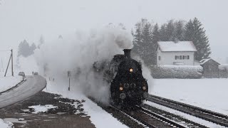 S3/6 mit Sonderzug auf der Allgäubahn im Winter (02.04.2022)