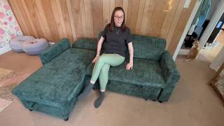 Sunny Heart 82" L Shaped Sectional Sleeper Sofa Bed Review! #sunnyheart #sofabed #amazonfinds