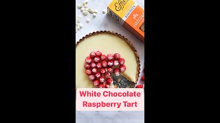 White Chocolate Raspberry Tart! #shorts #chocolatetart