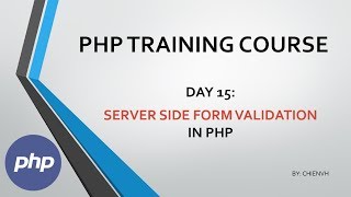 Day15: Server Side Form Validation in PHP