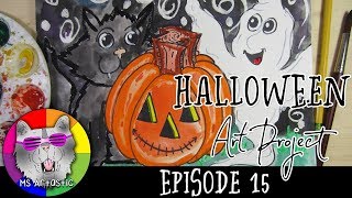 Spooky Halloween Drawing: Jack-o'-Lantern & Black Cat for Kids!